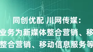 同创优配 川网传媒：公司主营业务为新媒体整合营销、移动信息服务等